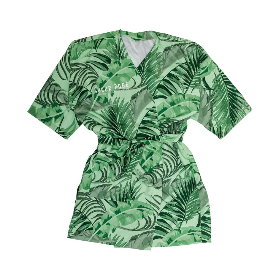 Color Edge Cali Collection Green Palm Design Kimono