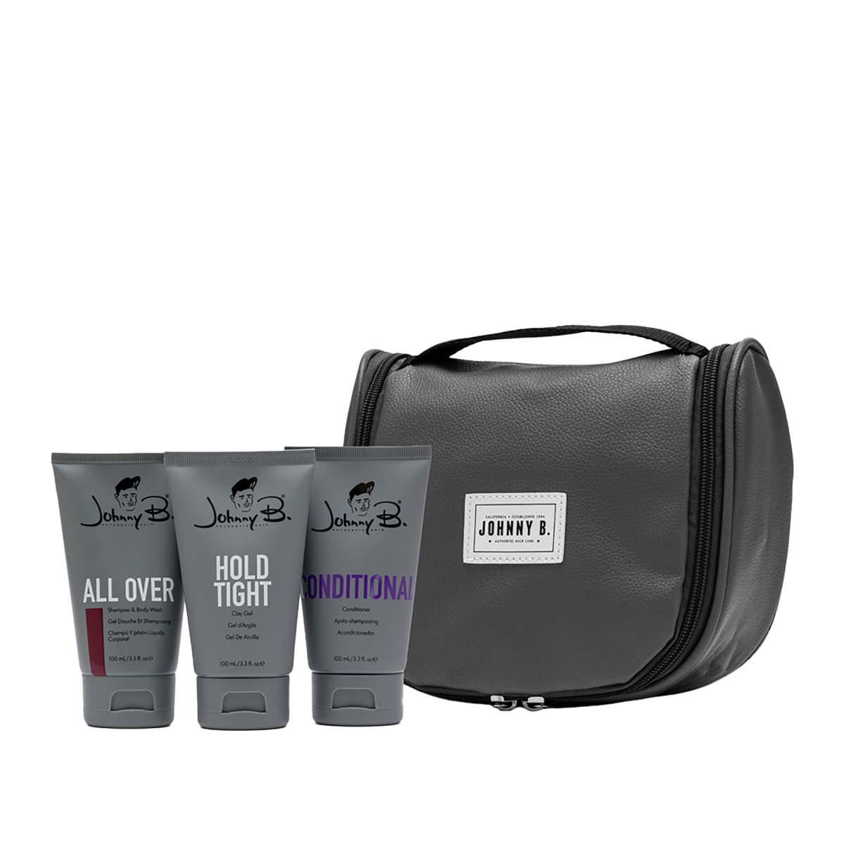 Johnny B. Hair Overnight Toiletry Bag | Travel Hair Kit