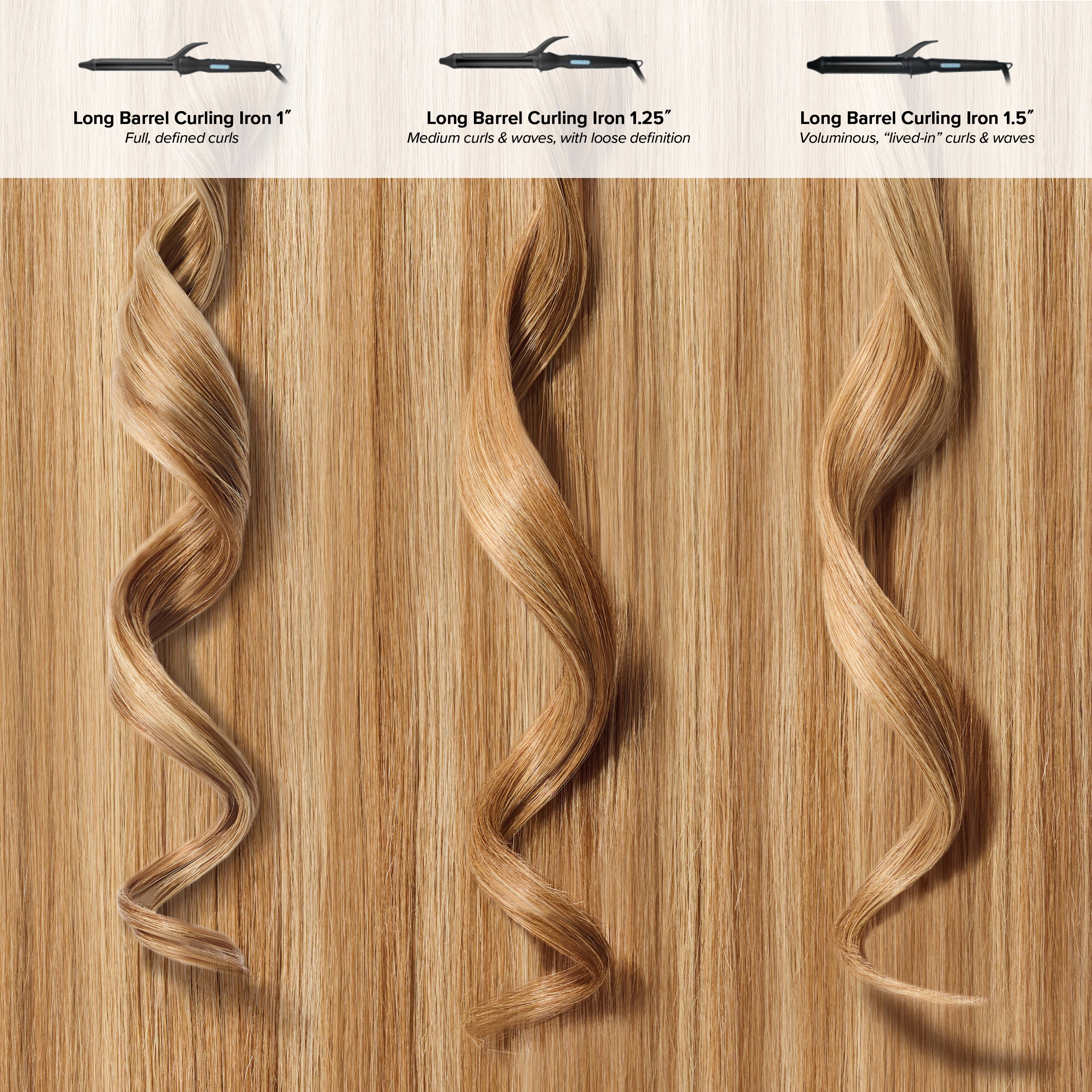 Bio Ionic Long Barrel Curling Irons – 1” & 1.25”